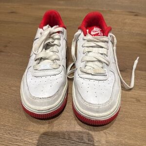 Nike Kids White and Red Air Sneakers